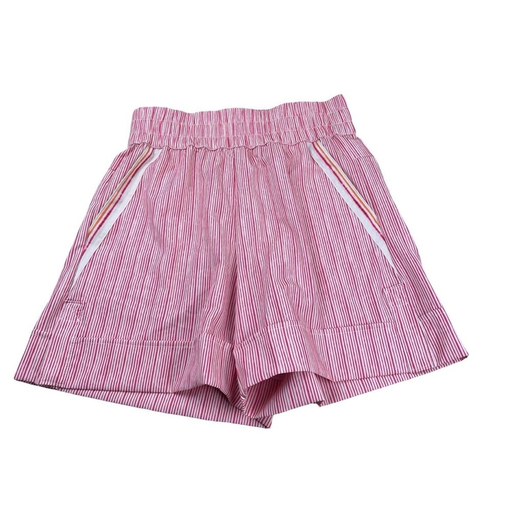 Lucky in Love Women’s Golf Tennis Pickleball Athletic Shorts Pink White Stripe S